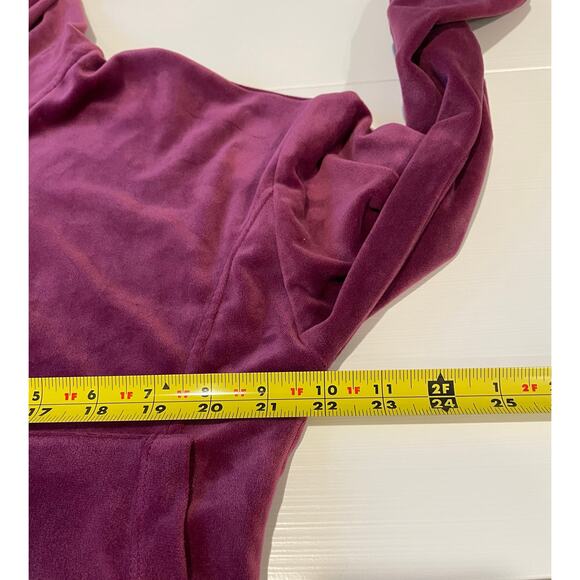 Cable & Gauge Studio Velvet Hoodie Jacket Full Zip Sz M Pockets Y2K Raspberry - Picture 9 of 10